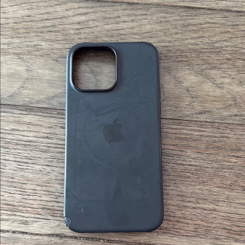 Apple Black Leather iPhone Case with Minimalist Design